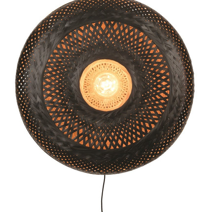 Palawan Bamboo Wall Light Black and Natural 40x15 cm S