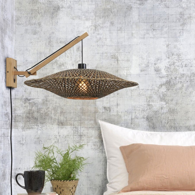 Bali Natural and Black Bamboo Wall Light 60 cm