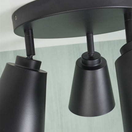 Plafonnier Bremen 3 Abat-Jour Fer Noir 30 cm