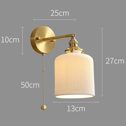 Applique cuivre & céramique rainurée rectangulaire