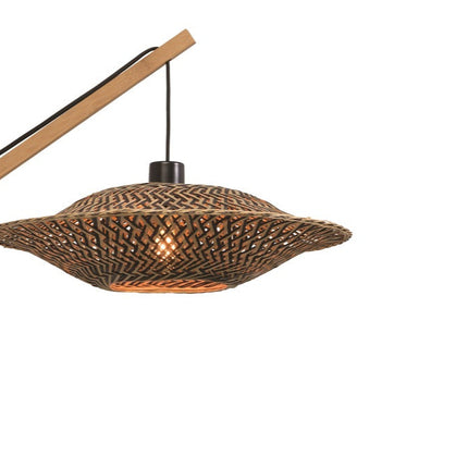 Bali Natural and Black Bamboo Wall Light 44 cm