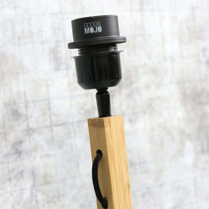 Java Straight Stehleuchte Natur und Schwarz Bambus 128 cm