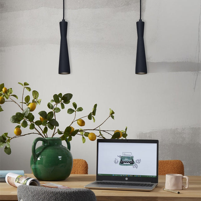 Suspension Cylindrique Bordeaux Noire GU10