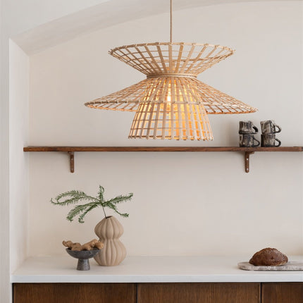 Suspension Machu Picchu Bambou Naturel 57 cm