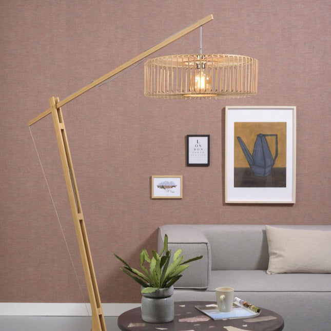 Bromo Stehlampe aus natürlichem Bambus, 218 cm