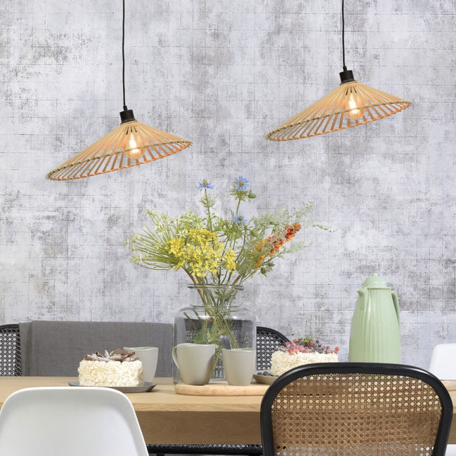 Suspension Bromo Asymétrique Bambou Naturel Ø50 cm