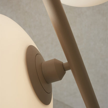 Lampadaire Sapporo 3 Disques Verre Blanc et Sable 161 cm