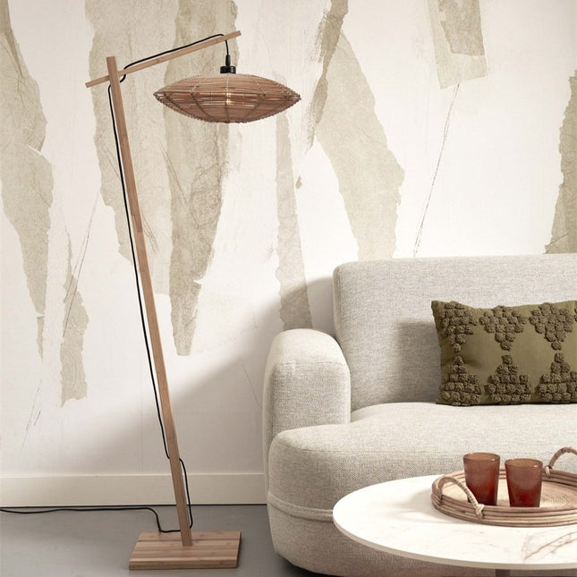 Lampadaire Tanami Rotin et Bambou Naturel 150 cm