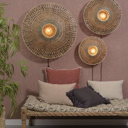 Bali Bamboo Wall Light Black and Natural 87 cm