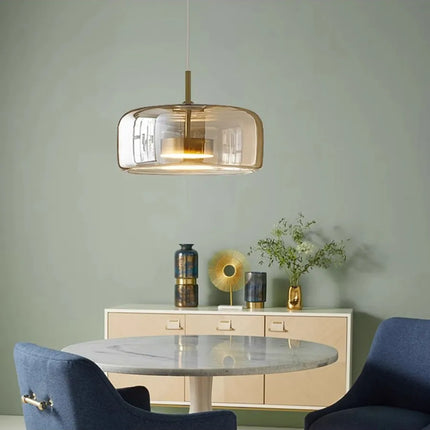 Elegante nordische LED-Pendelleuchte aus Glas