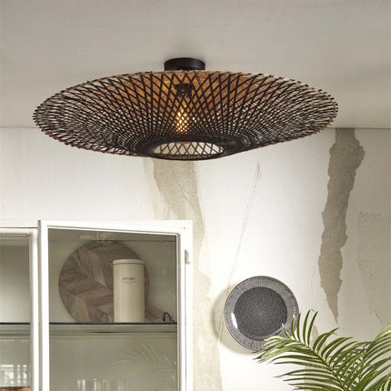 Plafonnier Kalimantan Bambou Noir et Naturel 87 cm