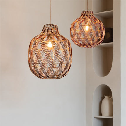 Suspension Mendoza Bambou Naturel et Brun 35 cm