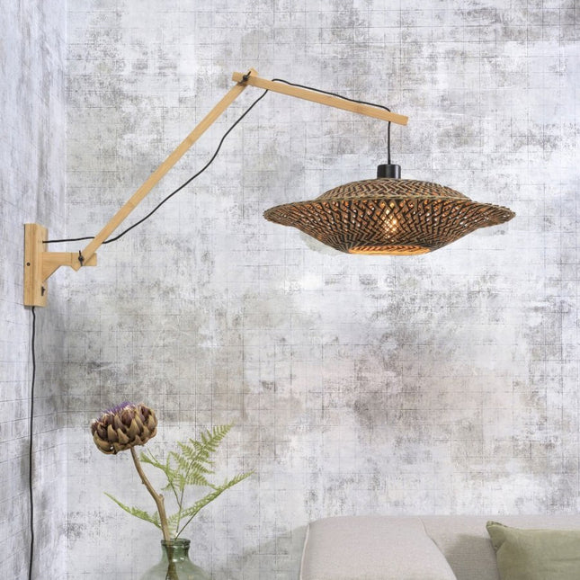 Bali Natural and Black Bamboo Wall Light 105 cm