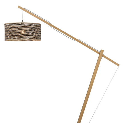 Java XL Stehleuchte Natur und Schwarz Bambus 218 cm