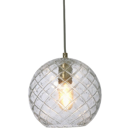 Suspension Venice Globe Verre Transparent & Doré 22 cm