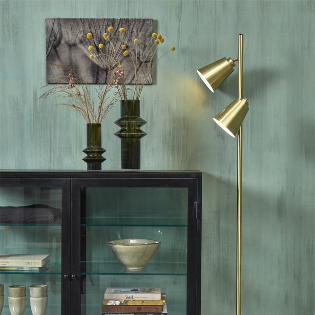 Bremen Stehleuchte 2 Gold Eisenschirm