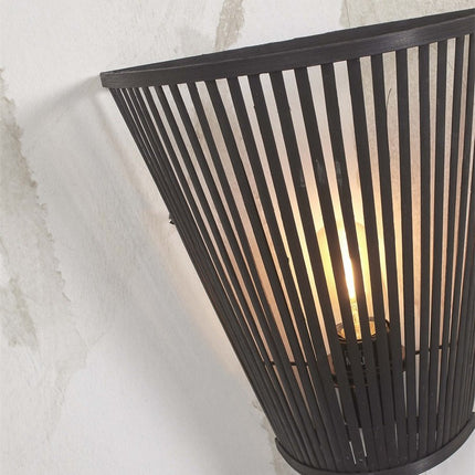 Merapi Bamboo Wall Light Black 30 cm 