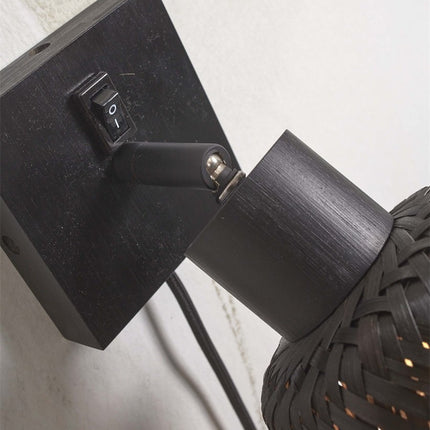 Java Bamboo Wall Light Black 15 cm