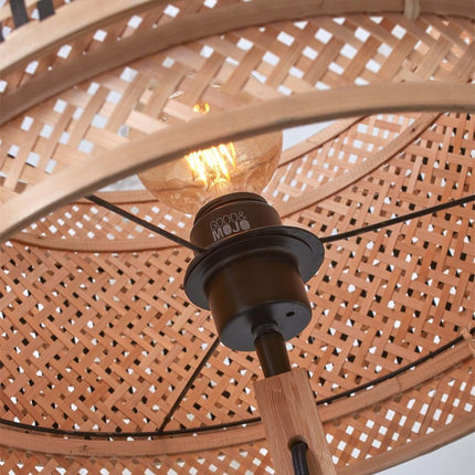 Bhutan Stehlampe aus natürlichem und schwarzem Bambus 130 cm