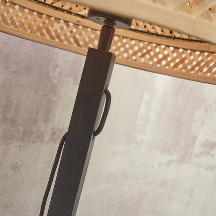 Lampadaire Bhutan Bambou Noir et Naturel 130 cm