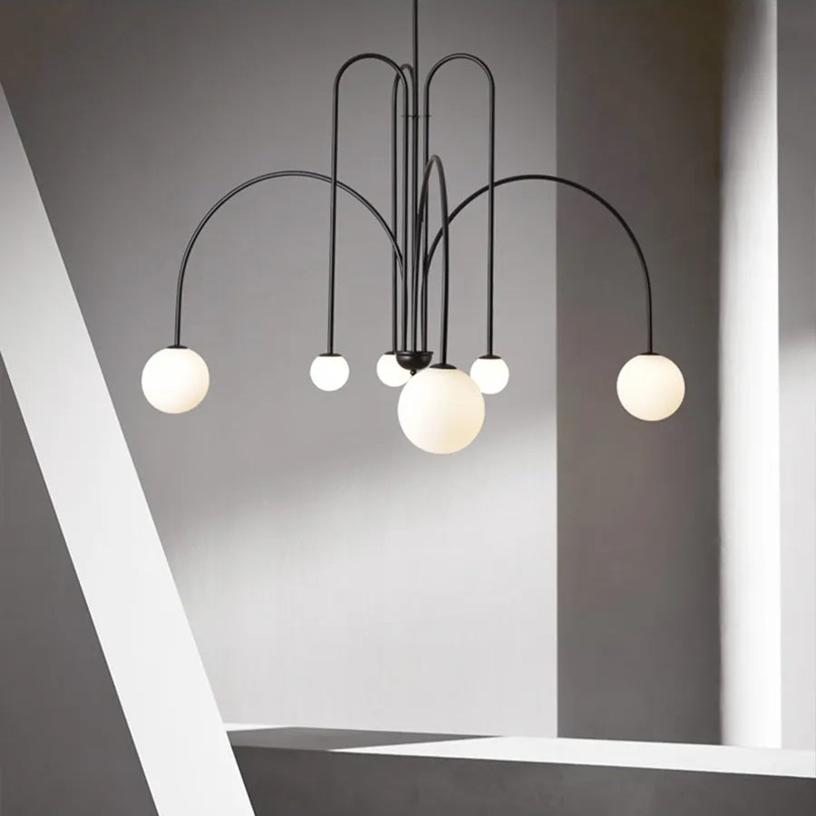 Nordic Colorful Spherical Geometric Chandelier