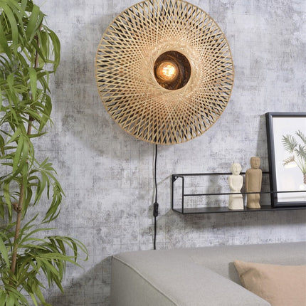Kalimantan Bamboo Wall Light Black and Natural M