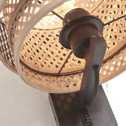 Bhutan Bamboo Wall Light Black and Natural 25x20 cm