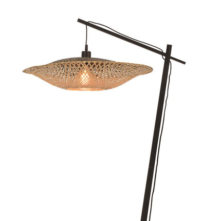 Lampadaire Kalimantan Bambou Naturel et Noir