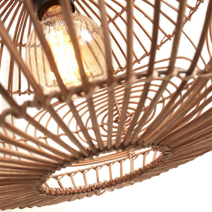 Lampadaire Madeira Rotin et Bambou Blanc Naturel 176 cm