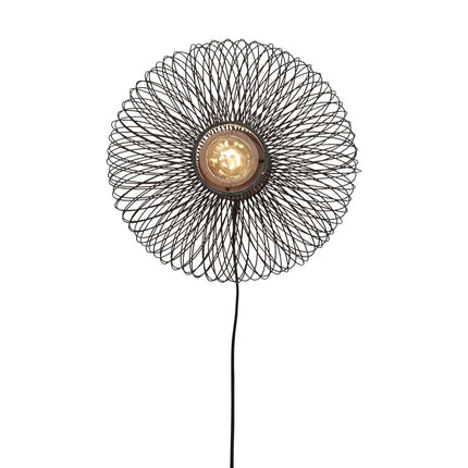Cango Bamboo Wall Light Black 40x20 cm