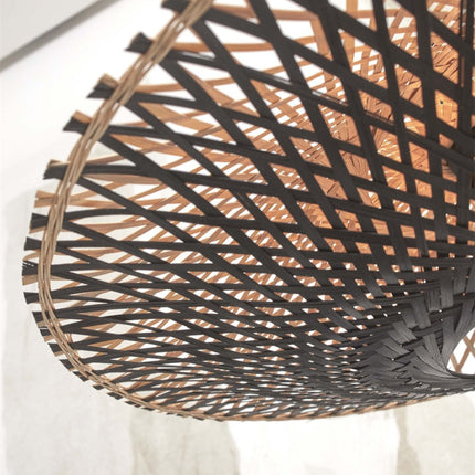 Plafonnier Kalimantan Bambou Noir et Naturel 60 cm