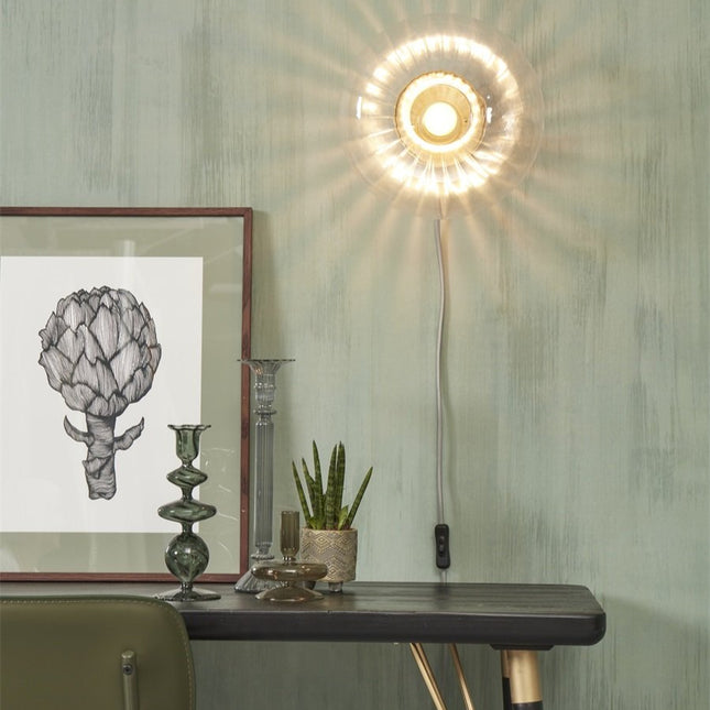 Applique Murale Brussels Verre Rond Transparent