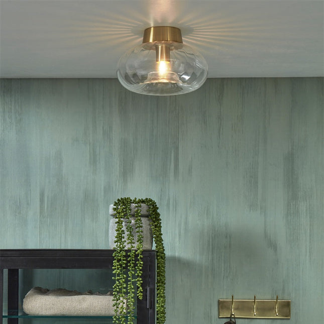 Runde Deckenleuchte „Brussels“ in Transparent und Gold