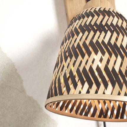 Java Bamboo Wall Light Black and Natural 15 cm