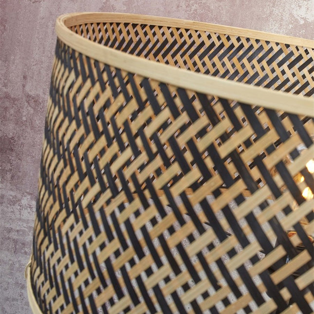 Java Stehleuchte 3 Beine Natur und Schwarz Bambus 150 cm