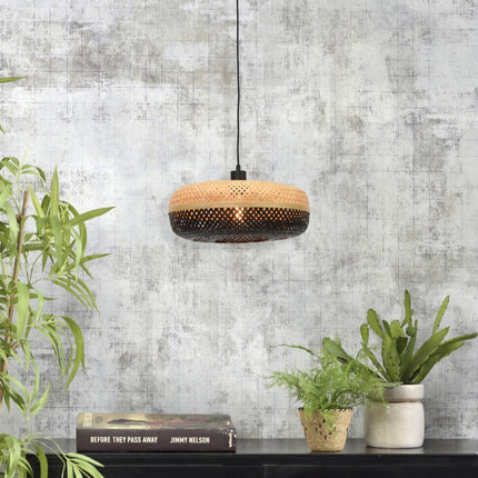 Suspension Palawan Bambou Noir et Naturel 40 cm