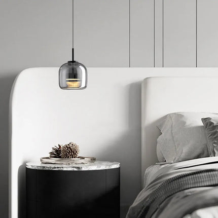 Elegante nordische LED-Pendelleuchte aus Glas