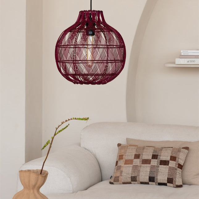 Suspension Mendoza Bambou Bordeaux 35 cm