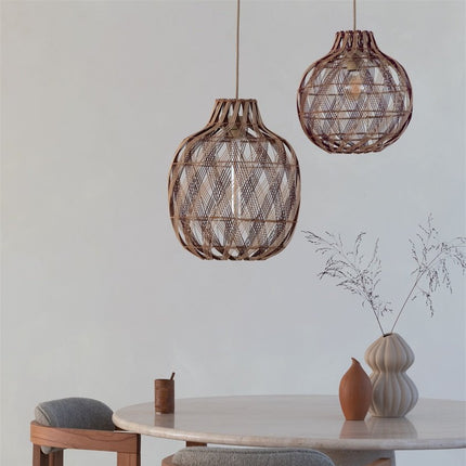 Suspension Mendoza Bambou Naturel et Brun 35 cm