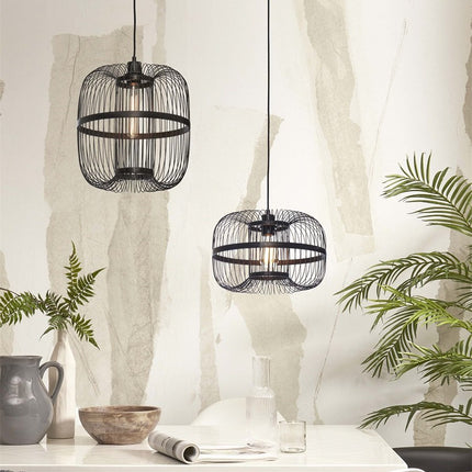 Hokkaido Bambus Pendelleuchte Schwarz 25 cm