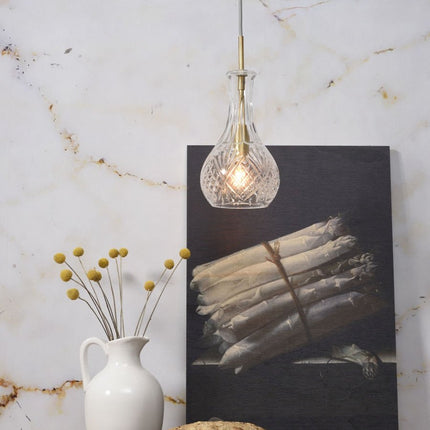 Suspension Brussels Goutte Verre Transparent Or