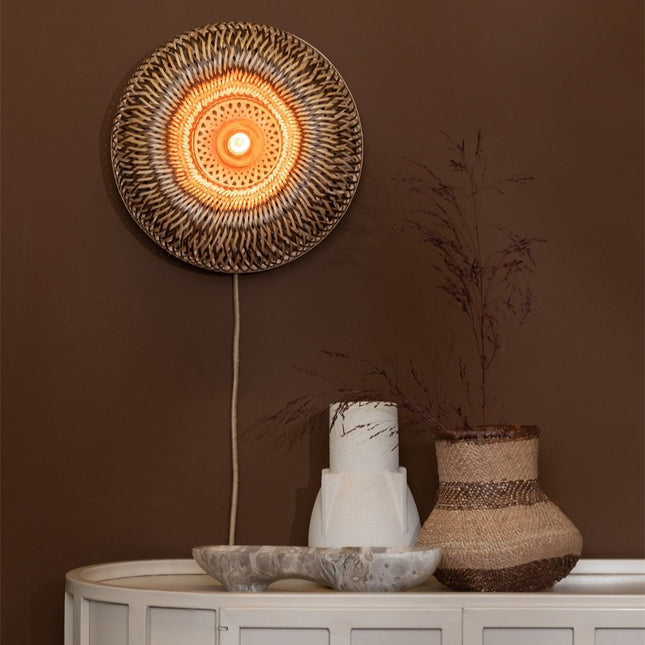 Applique Murale Barbados Bambou Naturel et Brun 35 cm