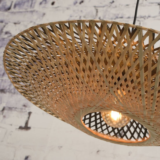 Lampadaire Kalimantan Bambou Naturel et Noir 176 cm