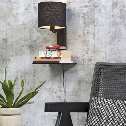Andes Bamboo and Black Ecolin Wall Light 36 cm