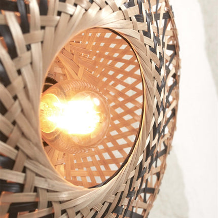 Kalimantan Bamboo Wall Light Black and Natural XS