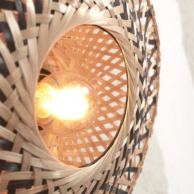 Kalimantan Bamboo Wall Light Black and Natural XS