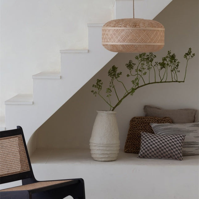 Suspension Langkawi Ronde Bambou Naturel 50 cm