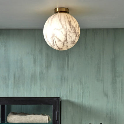 Carrara Globe Deckenleuchte Weißgold Marmor