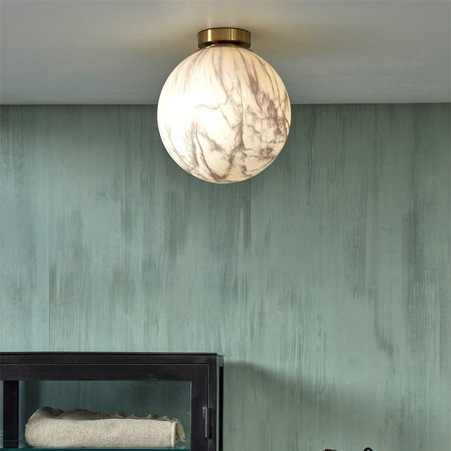 Carrara Globe Deckenleuchte Weißgold Marmor