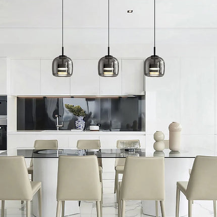 Elegante nordische LED-Pendelleuchte aus Glas